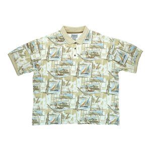 Vtg Windham Pointe‎ Polo Shirt Mens XL Boat Short Sleeve 100% Cotton